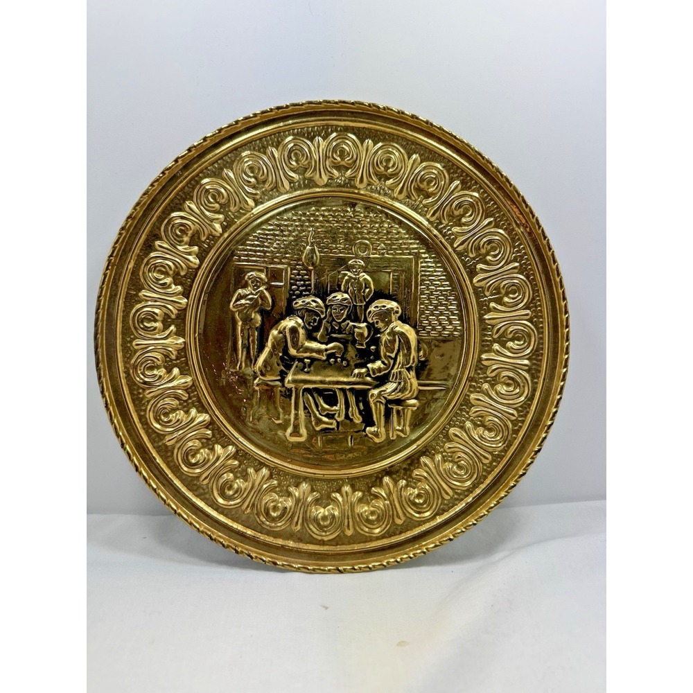 Vintage Peerage Brass Wall Hanging Plaque 12" Embossed Pub Tavern Gamble England